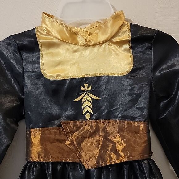 DISNEY FROZEN II ANNA BLACK AND GOLD GOWN COSTUME COSPLAY, SIZE 4-6X - Picture 2 of 7